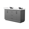 Custom image for Dark Gray with Matte Black Trim / Carrara Cultured Marble / No Mirror