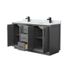 Custom image for Dark Gray with Matte Black Trim / White Carrara Marble / No Mirror