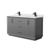 Custom image for Dark Gray with Matte Black Trim / White Carrara Marble / No Mirror