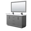 Custom image for Dark Gray with Matte Black Trim / White Cultured Marble / 58