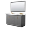 Custom image for Dark Gray with Satin Bronze Trim / Carrara Cultured Marble / 58