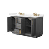Custom image for Dark Gray with Satin Bronze Trim / Carrara Cultured Marble / No Mirror
