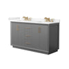 Custom image for Dark Gray with Satin Bronze Trim / Carrara Cultured Marble / No Mirror