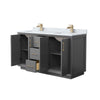 Custom image for Dark Gray with Satin Bronze Trim / White Carrara Marble / No Mirror