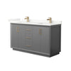 Custom image for Dark Gray with Satin Bronze Trim / Giotto Quartz / No Mirror