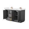 Custom image for Dark Gray with Satin Bronze Trim / White Cultured Marble / No Mirror