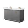 Custom image for Dark Gray with Satin Bronze Trim / White Cultured Marble / No Mirror