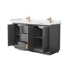Custom image for Dark Gray with Satin Bronze Trim / White Quartz / No Mirror