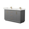 Custom image for Dark Gray with Satin Bronze Trim / White Quartz / No Mirror