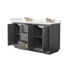 Custom image for Dark Gray with Satin Bronze Trim / White Quartz / No Mirror