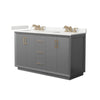 Custom image for Dark Gray with Satin Bronze Trim / White Quartz / No Mirror
