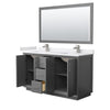 Custom image for Dark Gray with Brushed Nickel Trim / White Cultured Marble / 58