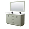 Custom image for Light Green with Matte Black Trim / Carrara Cultured Marble / 58