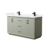Custom image for Light Green with Matte Black Trim / Carrara Cultured Marble / No Mirror