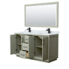 Custom image for Light Green with Matte Black Trim / White Carrara Marble / 58