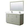 Custom image for Light Green with Brushed Nickel Trim / Carrara Cultured Marble / 58