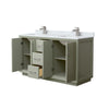Custom image for Light Green with Brushed Nickel Trim / White Carrara Marble / No Mirror