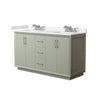 Custom image for Light Green with Brushed Nickel Trim / White Quartz / No Mirror