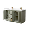 Custom image for Light Green with Satin Bronze Trim / Carrara Cultured Marble / No Mirror