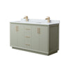Custom image for Light Green with Satin Bronze Trim / White Carrara Marble / No Mirror
