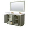 Custom image for Light Green with Satin Bronze Trim / White Cultured Marble / 58