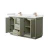 Custom image for Light Green with Satin Bronze Trim / White Quartz / No Mirror