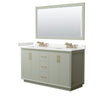 Custom image for Light Green with Satin Bronze Trim / White Quartz / 58