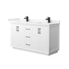 Custom image for White with Matte Black Trim / Carrara Cultured Marble / No Mirror
