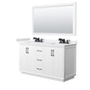 Custom image for White with Matte Black Trim / White Cultured Marble / 58