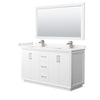 Custom image for White with Brushed Nickel Trim / Carrara Cultured Marble / 58