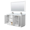 Custom image for White with Brushed Nickel Trim / White Carrara Marble / 58