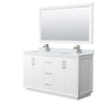 Custom image for White with Brushed Nickel Trim / White Carrara Marble / 58
