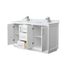 Custom image for White with Brushed Nickel Trim / White Carrara Marble / No Mirror