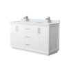 Custom image for White with Brushed Nickel Trim / White Carrara Marble / No Mirror