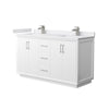 Custom image for White with Brushed Nickel Trim / White Cultured Marble / No Mirror