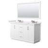Custom image for White with Brushed Nickel Trim / White Cultured Marble / 58