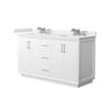 Custom image for White with Brushed Nickel Trim / White Cultured Marble / No Mirror
