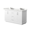 Custom image for White with Brushed Nickel Trim / White Quartz / No Mirror