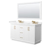 Custom image for White with Satin Bronze Trim / Carrara Cultured Marble / 58