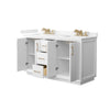 Custom image for White with Satin Bronze Trim / Carrara Cultured Marble / No Mirror