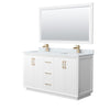 Custom image for White with Satin Bronze Trim / White Carrara Marble / 58
