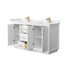 Custom image for White with Satin Bronze Trim / White Cultured Marble / No Mirror