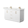 Custom image for White with Satin Bronze Trim / White Quartz / No Mirror