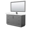 Custom image for Dark Gray with Matte Black Trim / Carrara Cultured Marble / 58