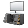 Custom image for Dark Gray with Matte Black Trim / White Carrara Marble / 58