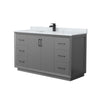 Custom image for Dark Gray with Matte Black Trim / White Carrara Marble / No Mirror