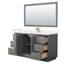 Custom image for Dark Gray with Satin Bronze Trim / Carrara Cultured Marble / 58