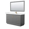Custom image for Dark Gray with Satin Bronze Trim / Carrara Cultured Marble / 58
