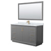 Custom image for Dark Gray with Satin Bronze Trim / White Carrara Marble / 58