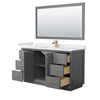Custom image for Dark Gray with Satin Bronze Trim / White Cultured Marble / 58